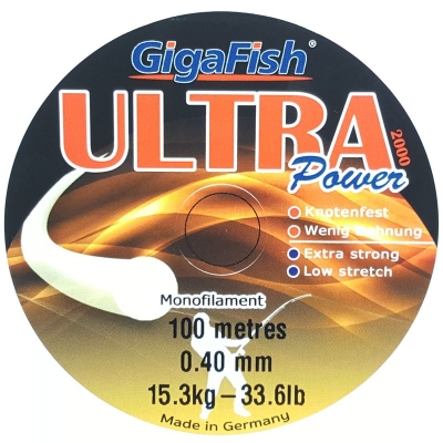gigafish line, ultra power monofilament 100m, 0.40mm,  15.3kg - 33.6lb