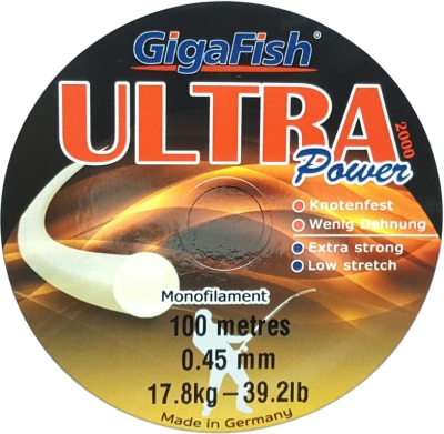 gigafish line, ultra power monofilament 100m, 0.45mm  17.8kg - 39.2lb