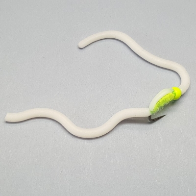 barbless white squirmy worm