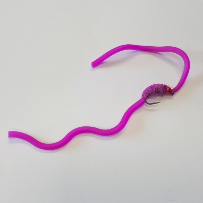 barbless purple squirmy worm size 12 (sq 37)
