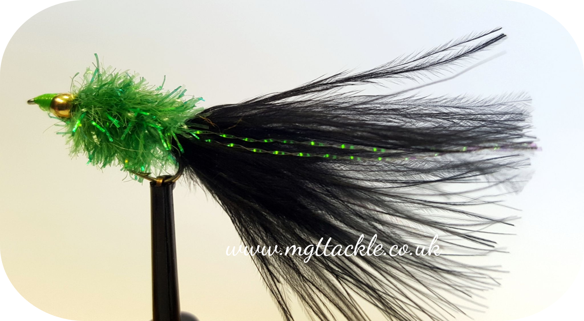 12 pack of Goldhead Black Green Tail Fritz Size 10 Lures Fishing Flies 